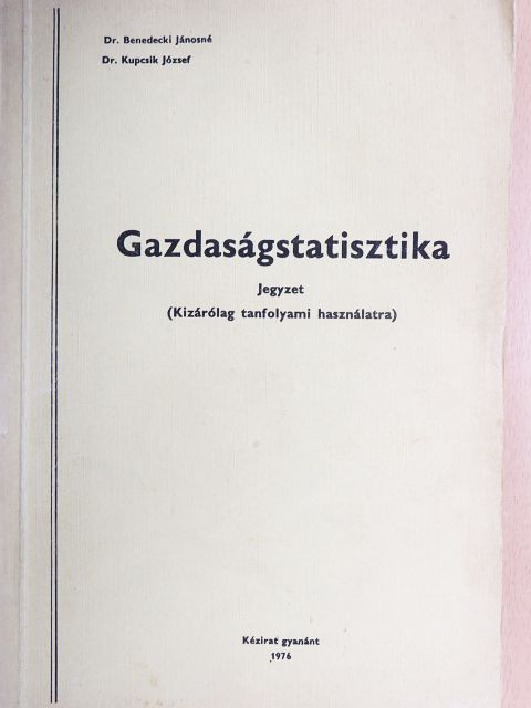 Dr. Benedecki Jánosné - Gazdaságstatisztika [antikvár]