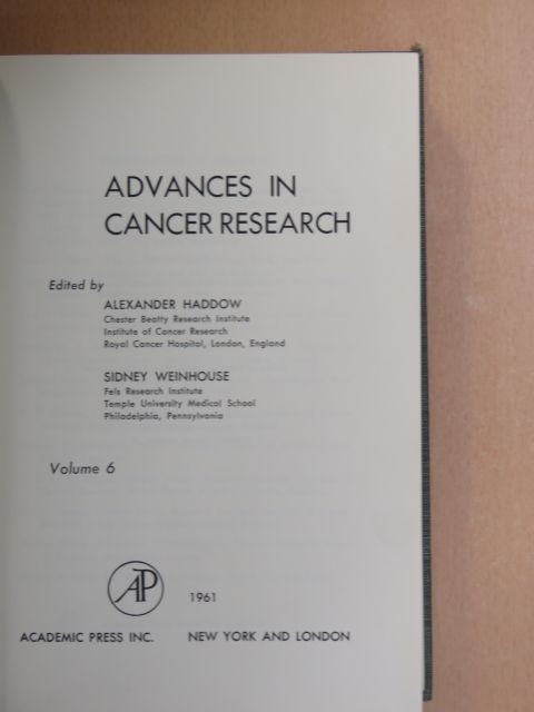 A. J. S. Davies - Advances in Cancer Research 6. [antikvár]