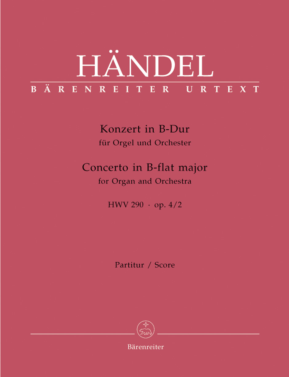 HAENDEL - KONZERT B-DUR OP.4/2 HWV 290 FÜR ORGEL UND ORCH.PARTITUR,ANTIKVÁR URTEXT