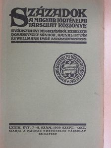 Belitzky János - Századok 1939. szeptember-október [antikvár]