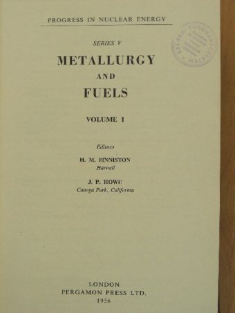 Metallurgy and Fuels I. [antikvár]
