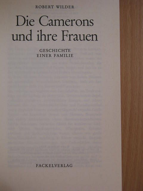 Robert Wilder - Die Camerons und ihre Frauen [antikvár]