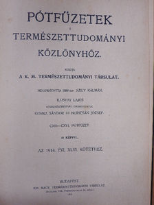 Bartucz Lajos - Pótfüzetek a Természettudományi Közlönyhöz 1914/1-4. [antikvár]