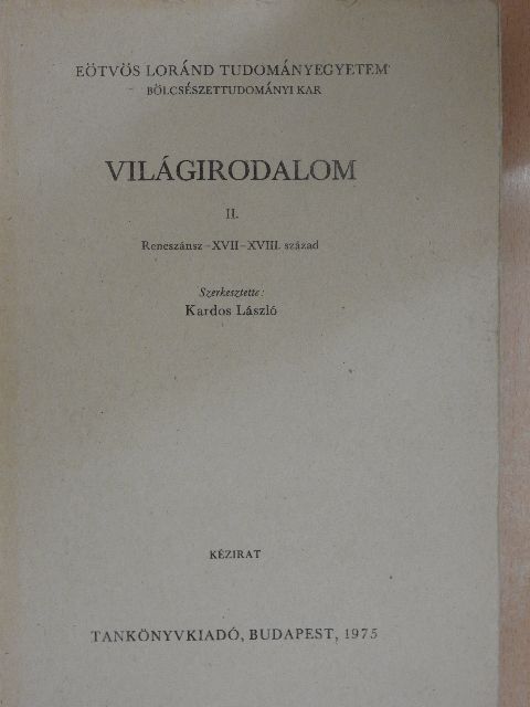 B. Mészáros Vilma - Világirodalom II. [antikvár]