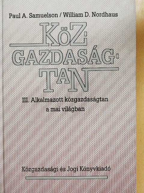 Paul A. Samuelson - Közgazdaságtan III. (töredék) [antikvár]