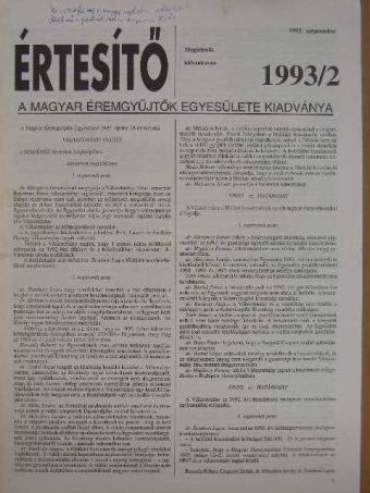 Dr. Balázs Anna - Értesítő 1993/2. [antikvár]
