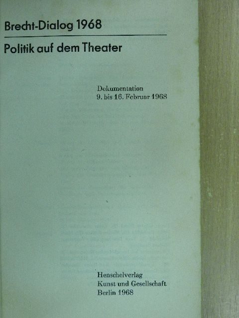 Alexander Abusch - Brecht-Dialog 1968 [antikvár]