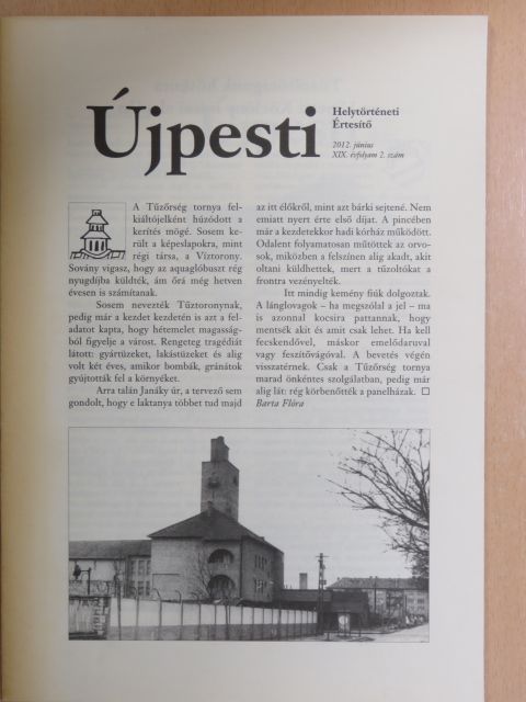 Bárdi Árpád - Újpesti Helytörténeti Értesítő 2012. június [antikvár]