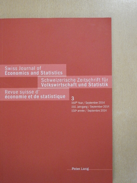 Andreas Brunhart - Swiss Journal of Economics and Statistics/Schweizerische Zeitschrift für Volkswirtschaft und Statistik/Revue suisse d' économie et de statistique 3. [antikvár]