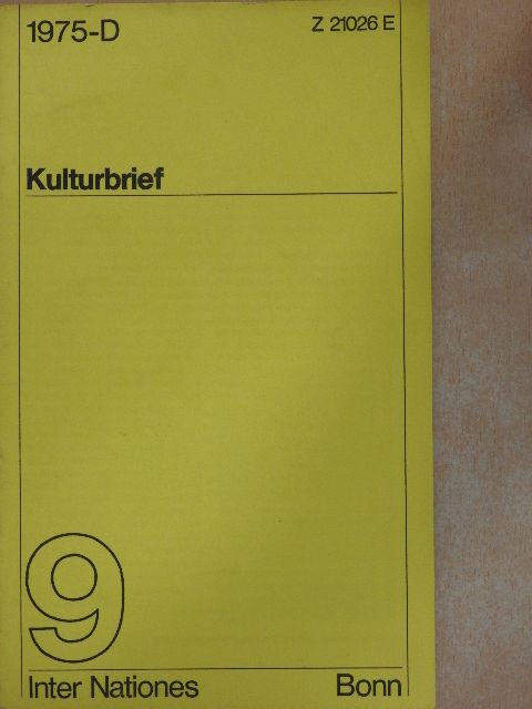 Dr. Fritz Stemme - Kulturbrief September 1975 [antikvár]