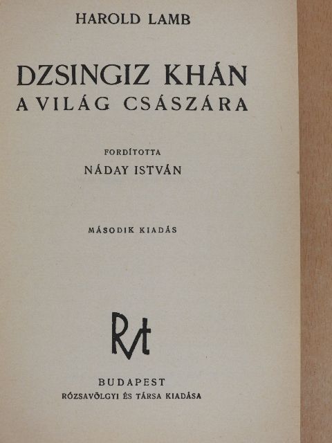 Harold Lamb - Dzsingiz khán [antikvár]