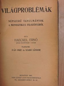 Haeckel Ernő - Világproblémák [antikvár]