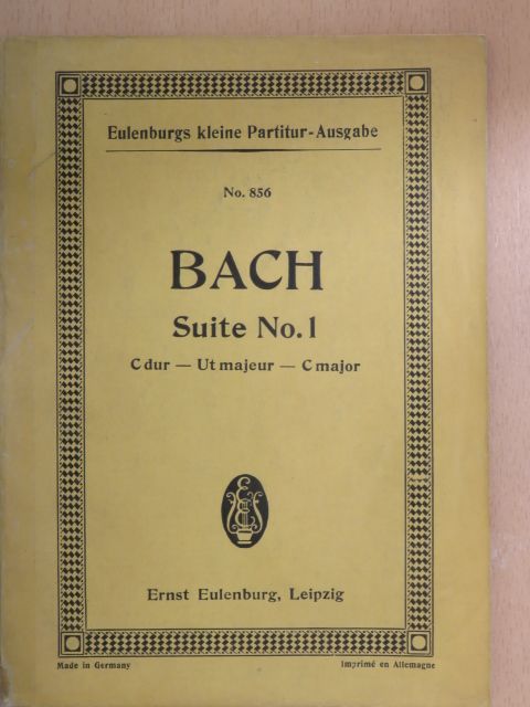 Johann Sebastian Bach - Suite No. 1. [antikvár]