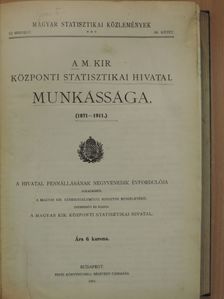 A M. Kir. Központi Statisztikai Hivatal munkássága [antikvár]