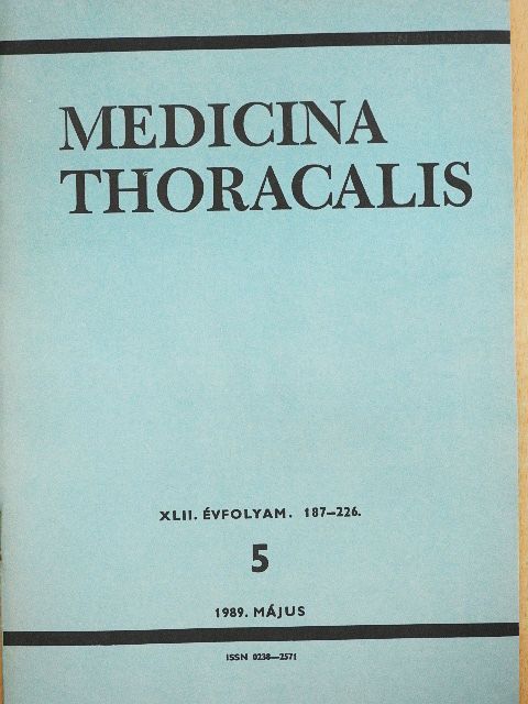 Böszörményi Miklós - Medicina Thoracalis 1989. május [antikvár]