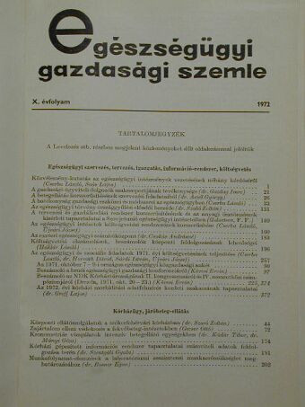 Cserba László - Egészségügyi Gazdasági Szemle 1972/1-4. [antikvár]
