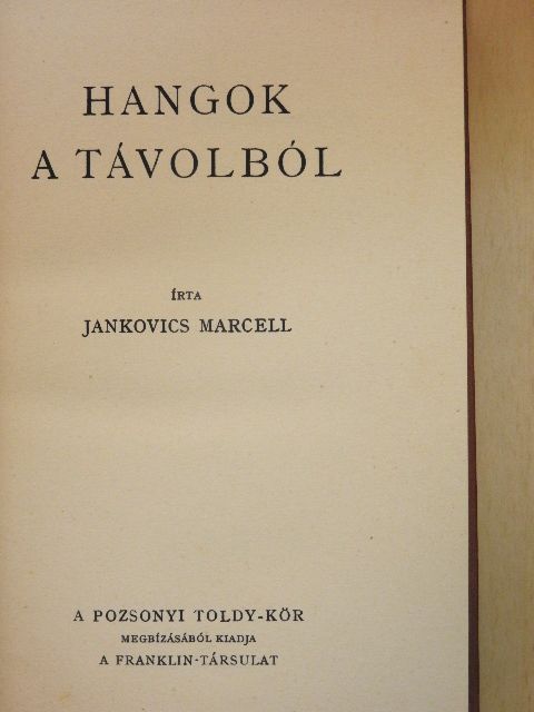Jankovics Marcell - Hangok a távolból [antikvár]