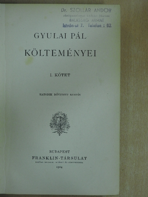 Gyulai Pál - Gyulai Pál költeményei I-II. [antikvár]