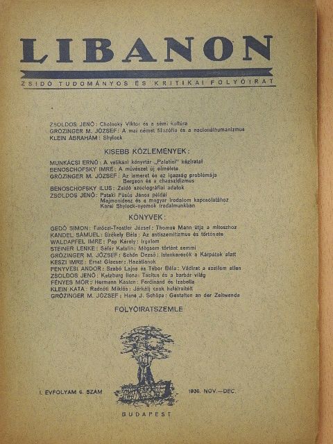 Benoschofsky Imre - Libanon 1936. november-december [antikvár]
