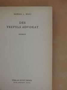 Morris L. West - Des Teufels Advokat [antikvár]