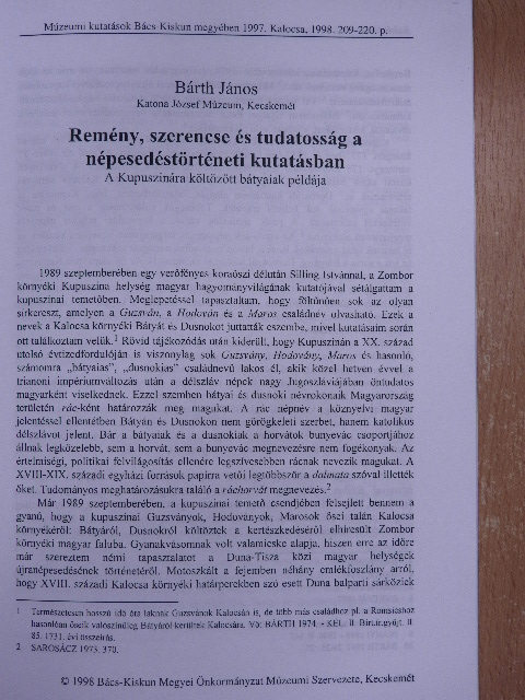 Bárth János - Remény, szerencse és tudatosság a népesedéstörténeti kutatásban [antikvár]