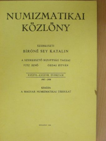 Berényi Zsuzsanna Ágnes - Numizmatikai közlöny 1987-1988. [antikvár]