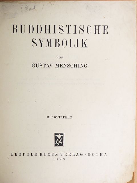 Gustav Mensching - Buddhistische Symbolik [antikvár]