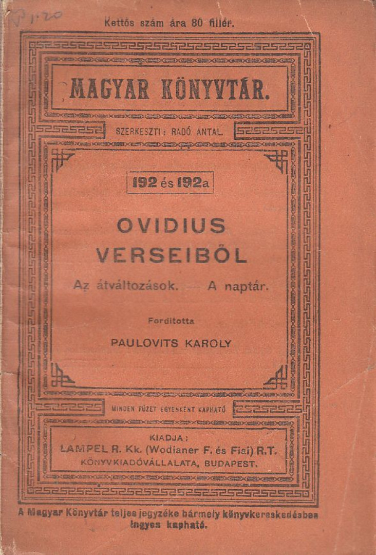 Ovidius verseiből [antikvár]