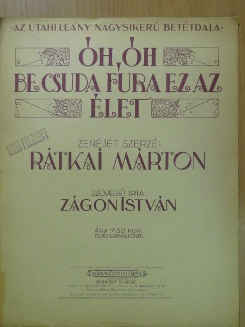Rátkai Márton - Óh, óh be csuda fura ez az élet [antikvár]