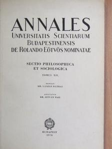 Dr. Mátrai László - Annales Universitatis Scientiarum Budapestinensis de Rolando Eötvös Nominatae XII. [antikvár]