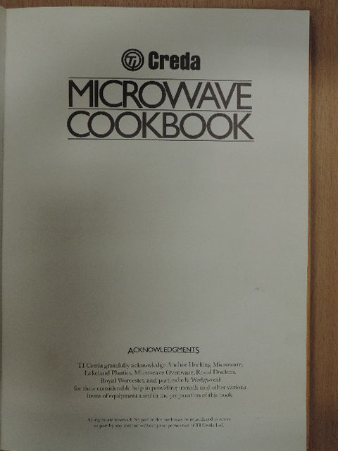 TI Creda microwave cookbook [antikvár]