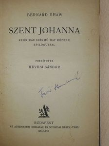 Bernard Shaw - Szent Johanna [antikvár]