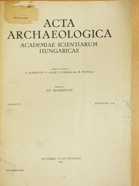 Bökönyi S. - Acta Archaeologica XI/1-4 [antikvár]