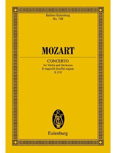 MOZART, W,A, - CONCERTO FOR VIOLIN AND ORCHESTRA D MAJOR KV 218, TASCHENPARTITUR