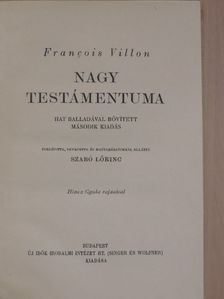 Francois Villon - Francois Villon Nagy Testámentuma [antikvár]