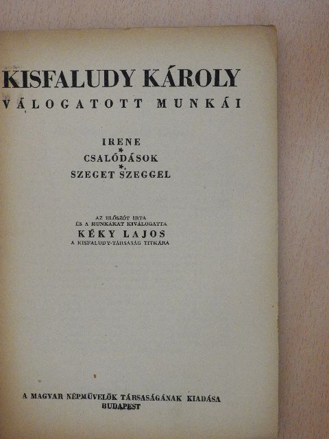 Kisfaludy Károly - Kisfaludy Károly válogatott munkái [antikvár]