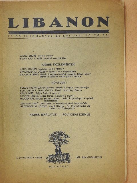Budai Pál - Libanon 1937. június-augusztus [antikvár]