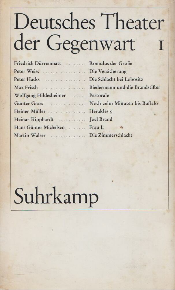 Karlheinz Braun, Hennning Rischbieter - Deutsches Theater der Gegenwart I. [antikvár]