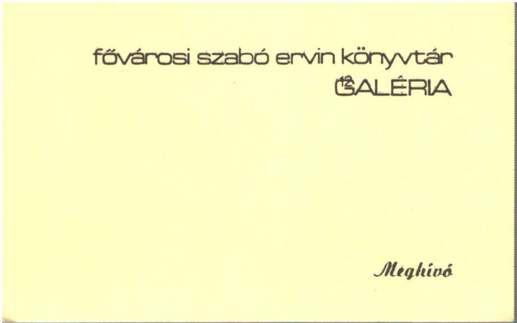 Radóczy Mária kiállítása (meghívó) [antikvár]