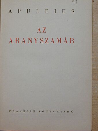Apuleius - Az aranyszamár [antikvár]