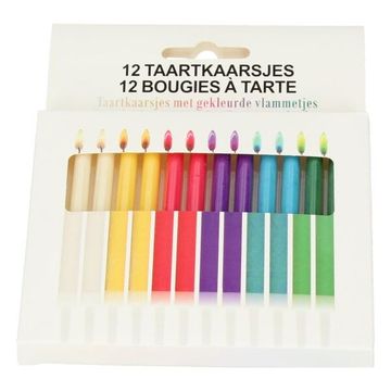 Színes gyertya színes lánggal - 12 darabos