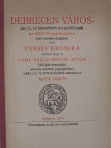 Nagy Kállói Fényes István - Debrecen várossának, ez keresztyén res-publicanak, naponként Árvíz képpen nevekedett, ez esztendő forgásiban végben ment siralmas sorsainak, keserves meg bántódásinak, helytelen Expensainak egy néhány versekben foglalt C [antikvár]