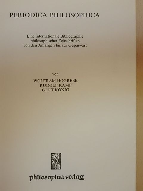 Gert König - Periodica Philosophica [antikvár]