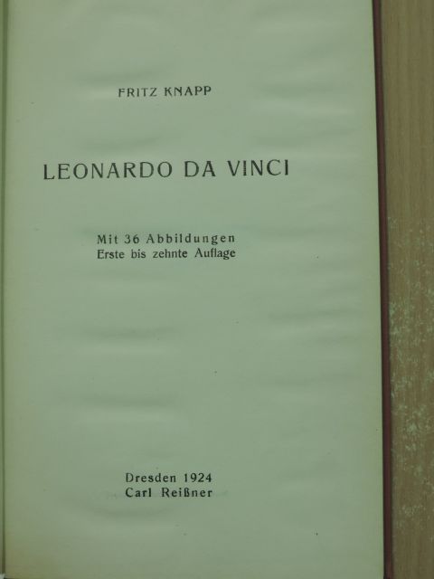 Fritz Knapp - Leonardo Da Vinci [antikvár]