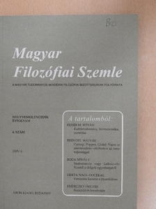 Magyar Filozófiai Szemle 2005/4. [antikvár]