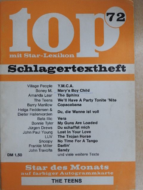 Amanda Lear - Top Schlagertextheft 72 [antikvár]
