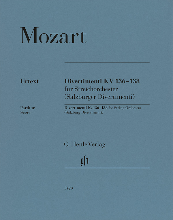 MOZART, W,A, - DIVERTIMENTI KV 136-138 FÜR STREICHORCHESTER (SALZBURGER DIVERTIMENTI) PARTITUR