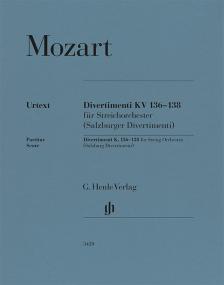 MOZART, W,A, - DIVERTIMENTI KV 136-138 FÜR STREICHORCHESTER (SALZBURGER DIVERTIMENTI) PARTITUR