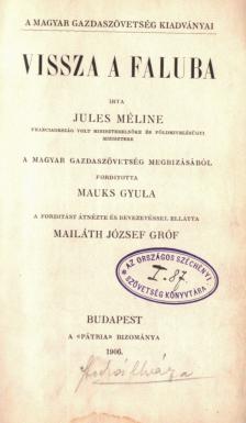 Jules Méline - Vissza a faluba [antikvár]
