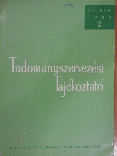 Tudományszervezési Tájékoztató 1980/2. [antikvár]